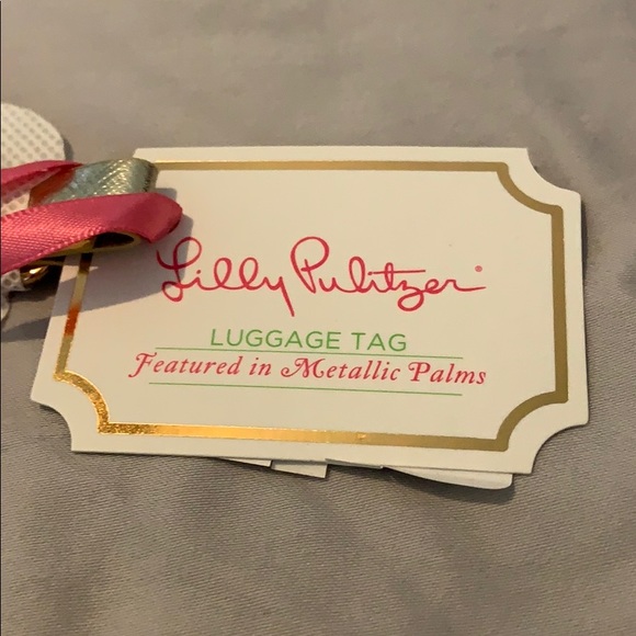 NWT Lilly Pulitzer Luggage Tag Metallic Palms - Picture 4 of 7
